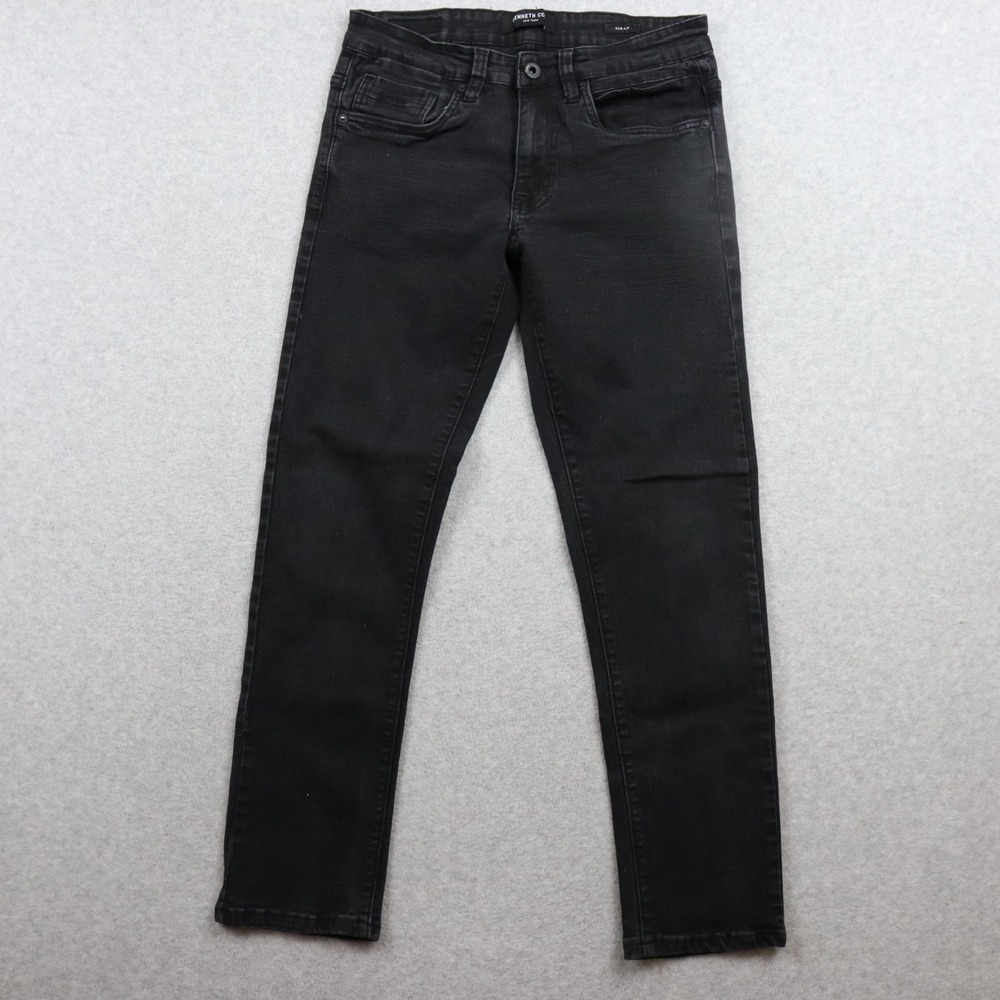 Kenneth Cole Jeans Mens 30x30 Slim Fit Straight Leg Stretch Flex Denim Black